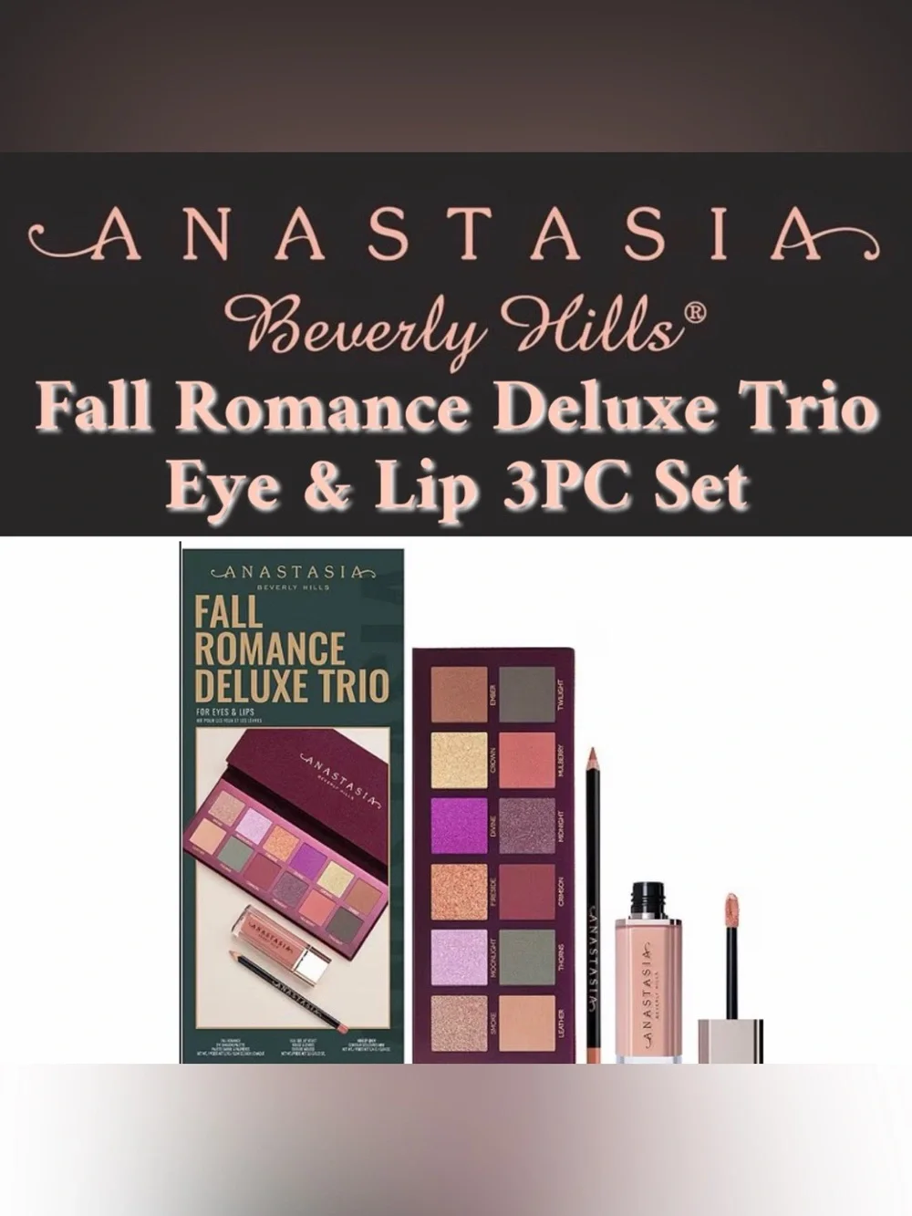 Anastasia Beverly Hills - Fall Romance Deluxe Eye & Lip Trio - New in Box